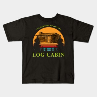 Log Cabin Camping Adventure Slasher Horror Halloween Design Kids T-Shirt